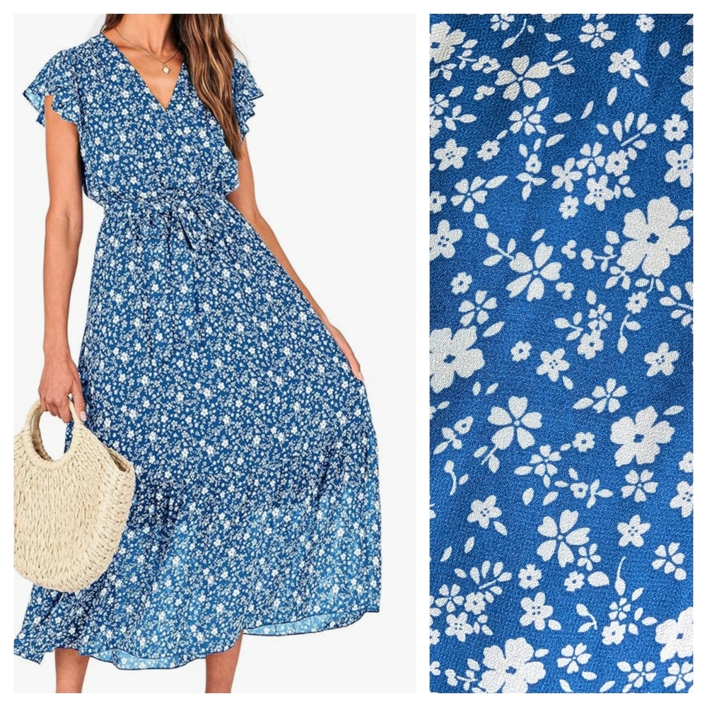 Floral Blue Maxi Sundress